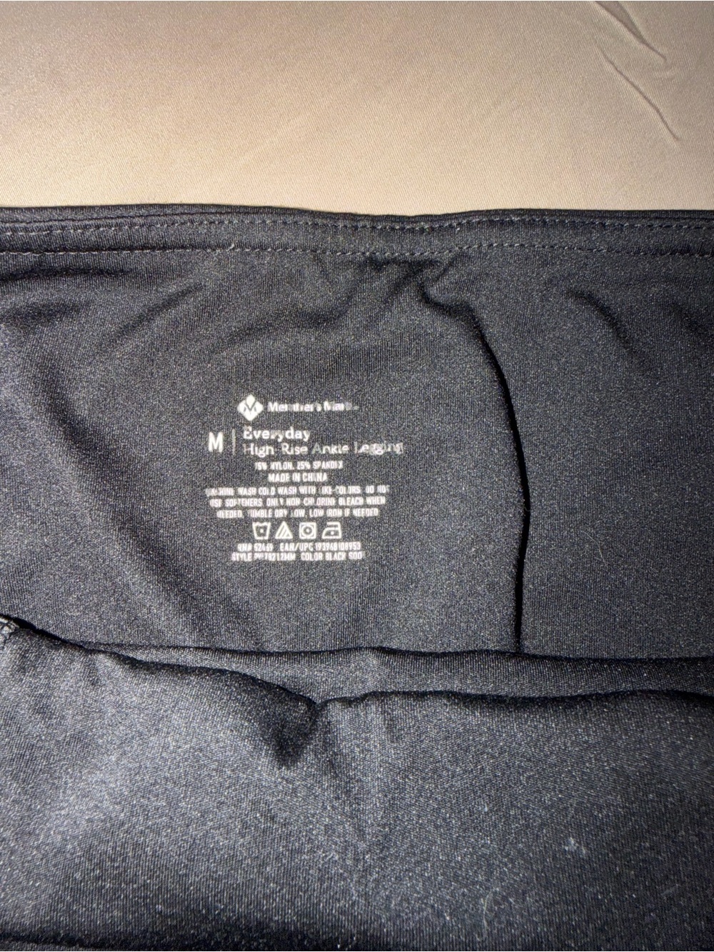 Members Mark Everyday High-Rise Ankle Leggings - Black